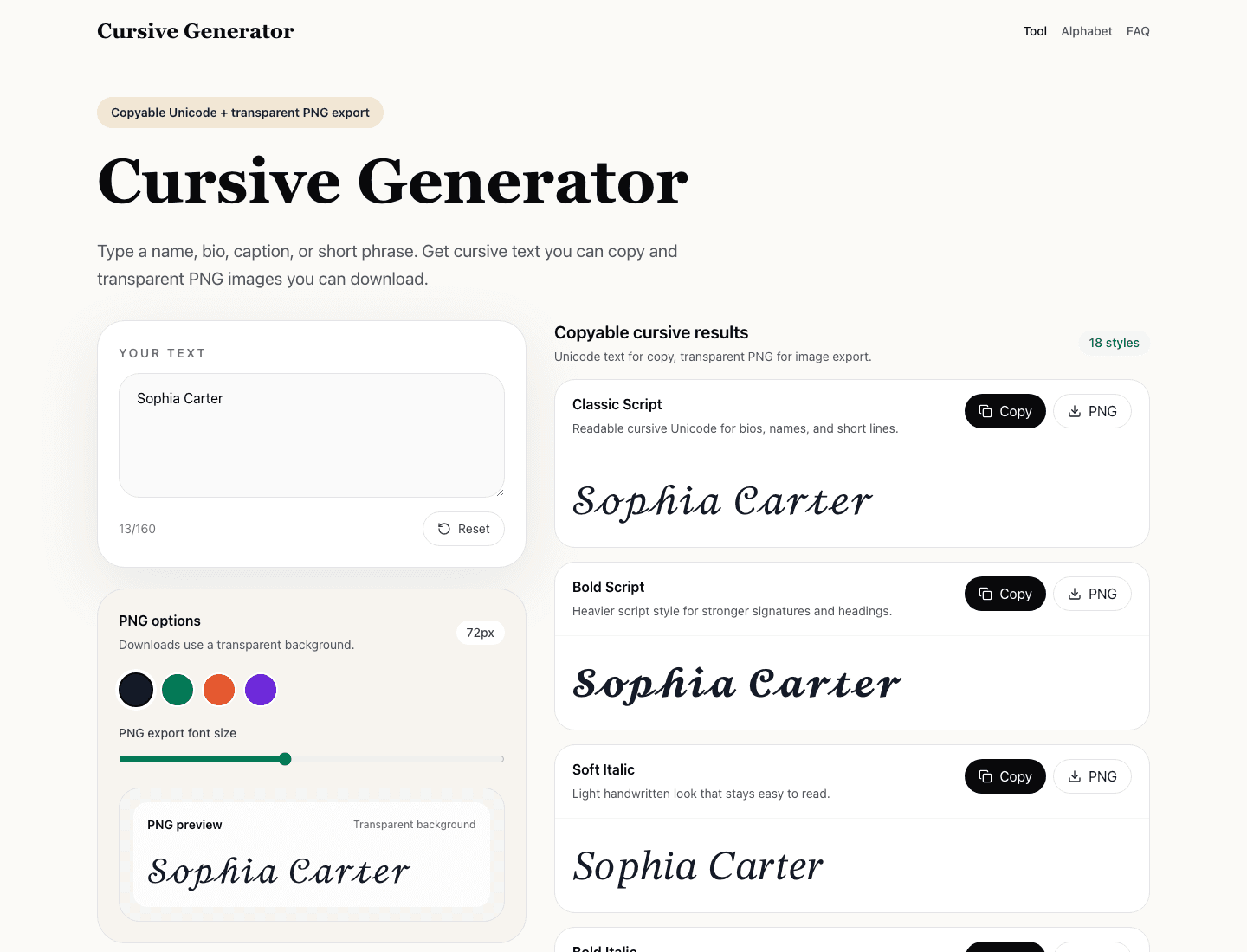 Cursive Generator